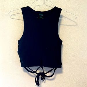 Wild Fable Women Wrap-Tie Tiny Tank Top Black Medium M Crop Top